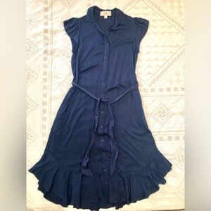 NWOT Anthropology Cloth & Stone Dark Blue Small Long Dress 100% Soft Ecovera